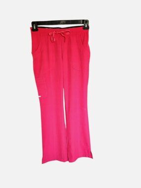 Skechers Barco Scrubs Pants Womens XSP 3PKT Reliance Cargo Drawstring Cherry Pie